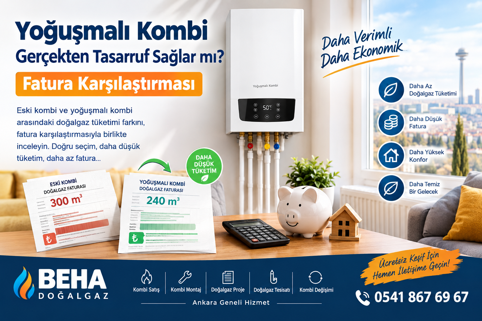 Yoğuşmalı Kombi Gerçekten Tasarruf Sağlatır mı? Fatura Karşılaştırması
